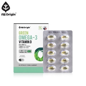 엔젯오리진 그린 오메가-3 비타민D 600mg x 60캡슐 / 미세조류추출 식물성오메가-3
